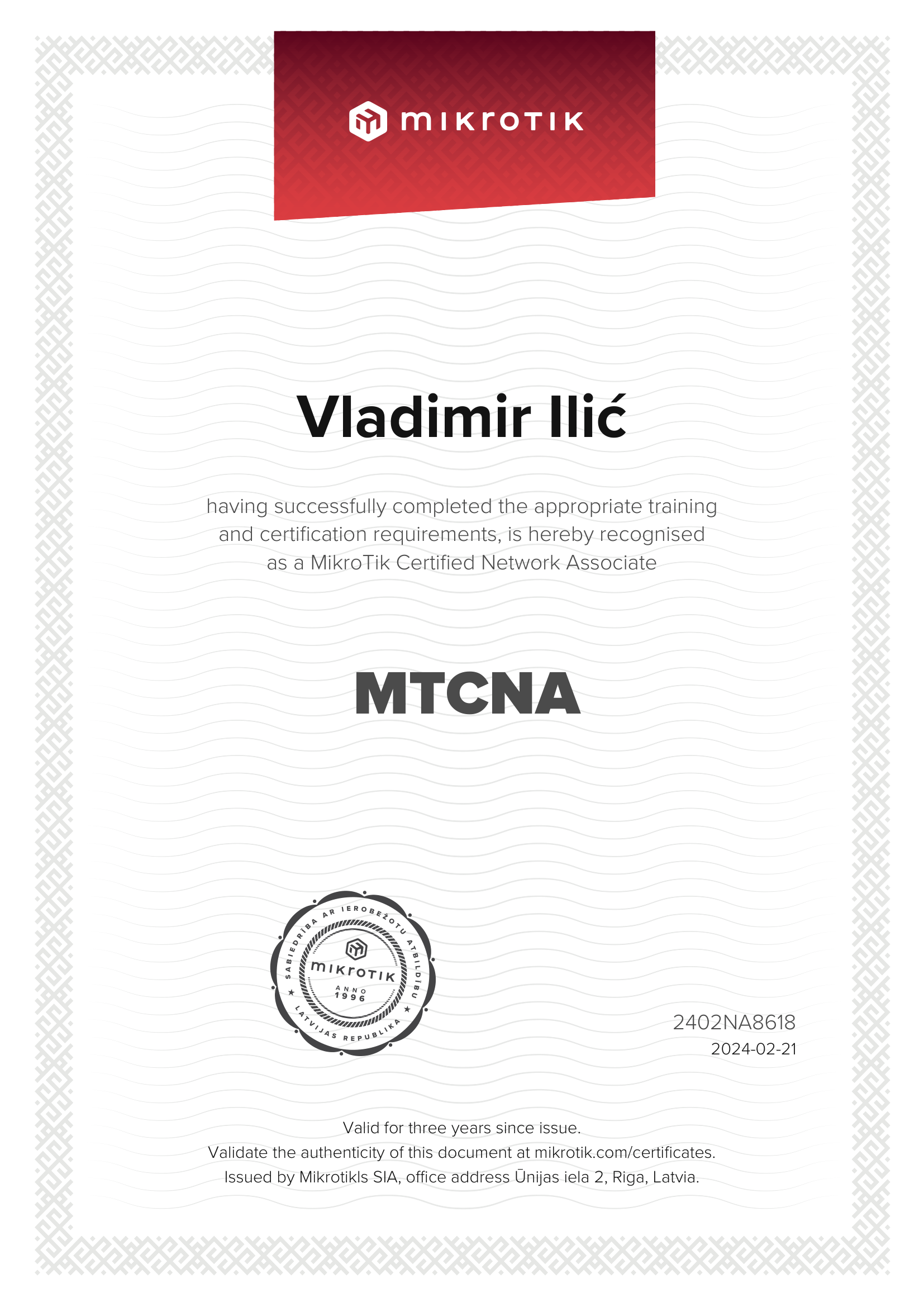 MikroTik Certified Network Associate
